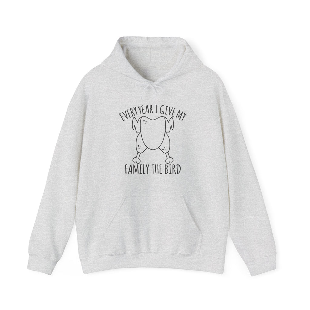 Everyyear I Give My family The Bird Unisex Heavy Blend Hoodie